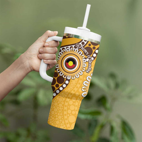 Hawthorn NAIDOC 2026 Personalised Tumbler With Handle 50 Years of Deadly Aboriginal Art