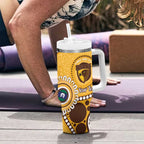 Hawthorn NAIDOC 2026 Personalised Tumbler With Handle 50 Years of Deadly Aboriginal Art
