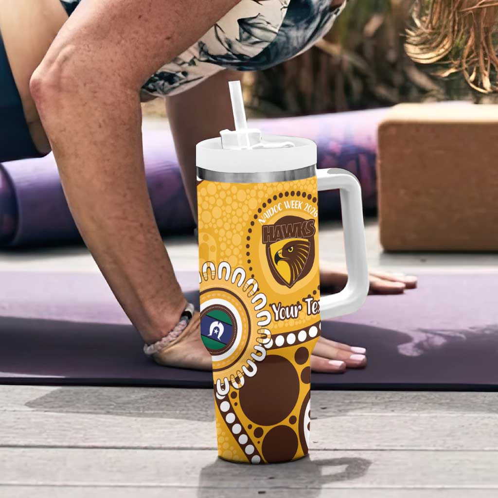Hawthorn NAIDOC 2026 Personalised Tumbler With Handle 50 Years of Deadly Aboriginal Art
