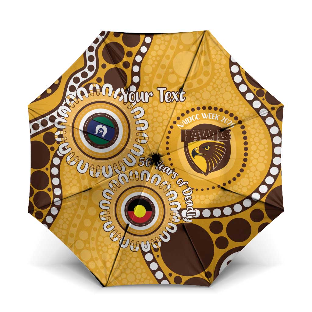 Hawthorn NAIDOC 2026 Personalised Umbrella 50 Years of Deadly Aboriginal Art