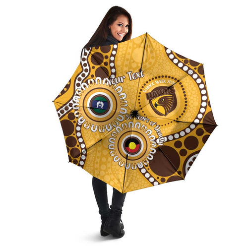Hawthorn NAIDOC 2026 Personalised Umbrella 50 Years of Deadly Aboriginal Art