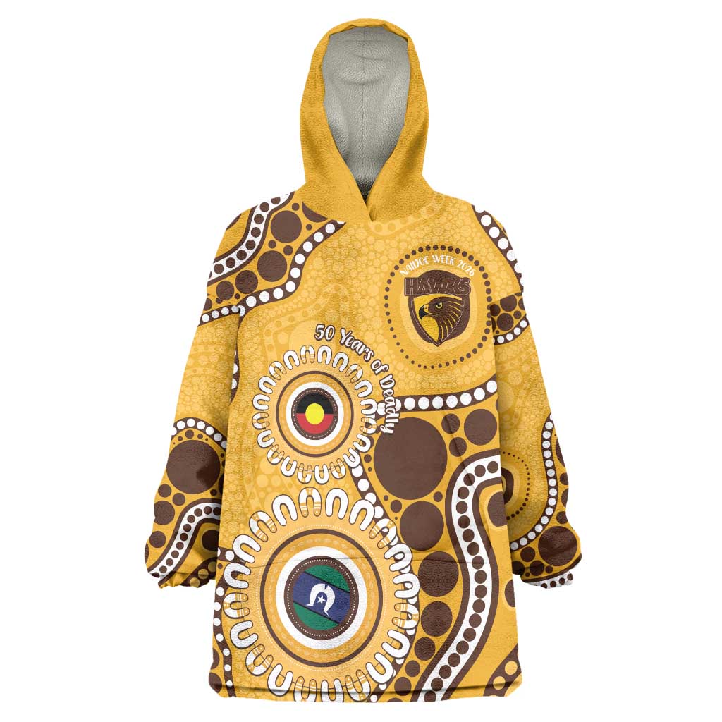 Hawthorn NAIDOC 2026 Personalised Wearable Blanket Hoodie 50 Years of Deadly Aboriginal Art