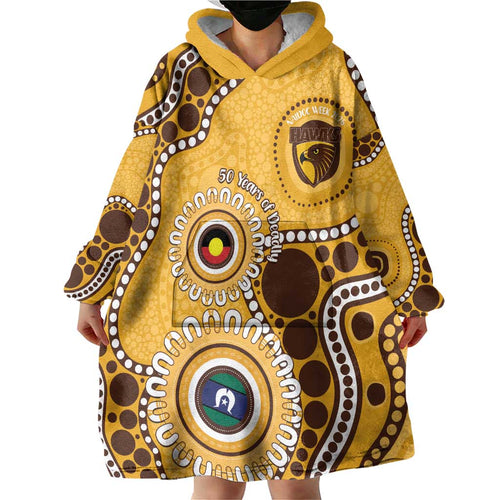 Hawthorn NAIDOC 2026 Personalised Wearable Blanket Hoodie 50 Years of Deadly Aboriginal Art