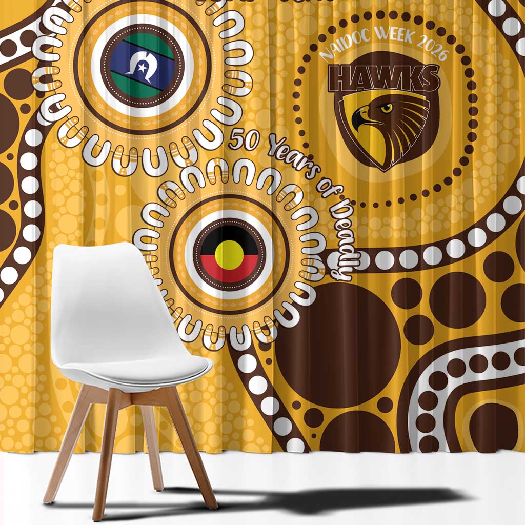 Hawthorn NAIDOC 2026 Personalised Window Curtain 50 Years of Deadly Aboriginal Art
