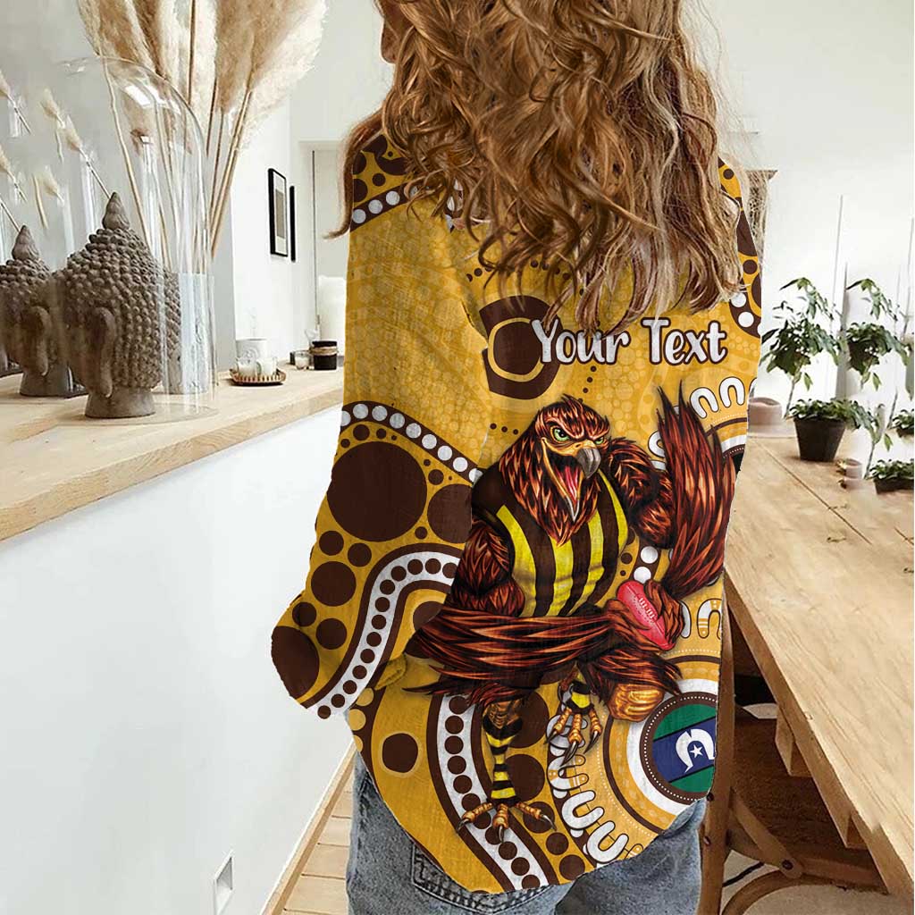 Hawthorn NAIDOC 2026 Personalised Women Casual Shirt 50 Years of Deadly Aboriginal Art