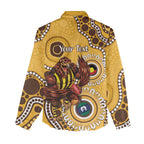 Hawthorn NAIDOC 2026 Personalised Women Casual Shirt 50 Years of Deadly Aboriginal Art