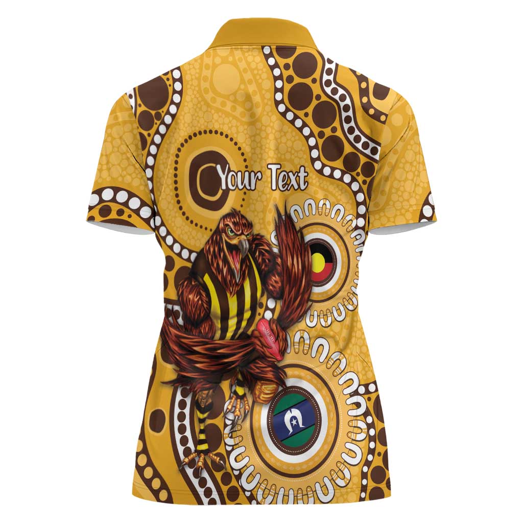 Hawthorn NAIDOC 2026 Personalised Women Polo Shirt 50 Years of Deadly Aboriginal Art