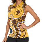 Hawthorn NAIDOC 2026 Personalised Women Sleeveless Polo Shirt 50 Years of Deadly Aboriginal Art