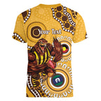 Hawthorn NAIDOC 2026 Personalised Women V-Neck T-Shirt 50 Years of Deadly Aboriginal Art