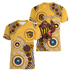 Hawthorn NAIDOC 2026 Personalised Women V-Neck T-Shirt 50 Years of Deadly Aboriginal Art
