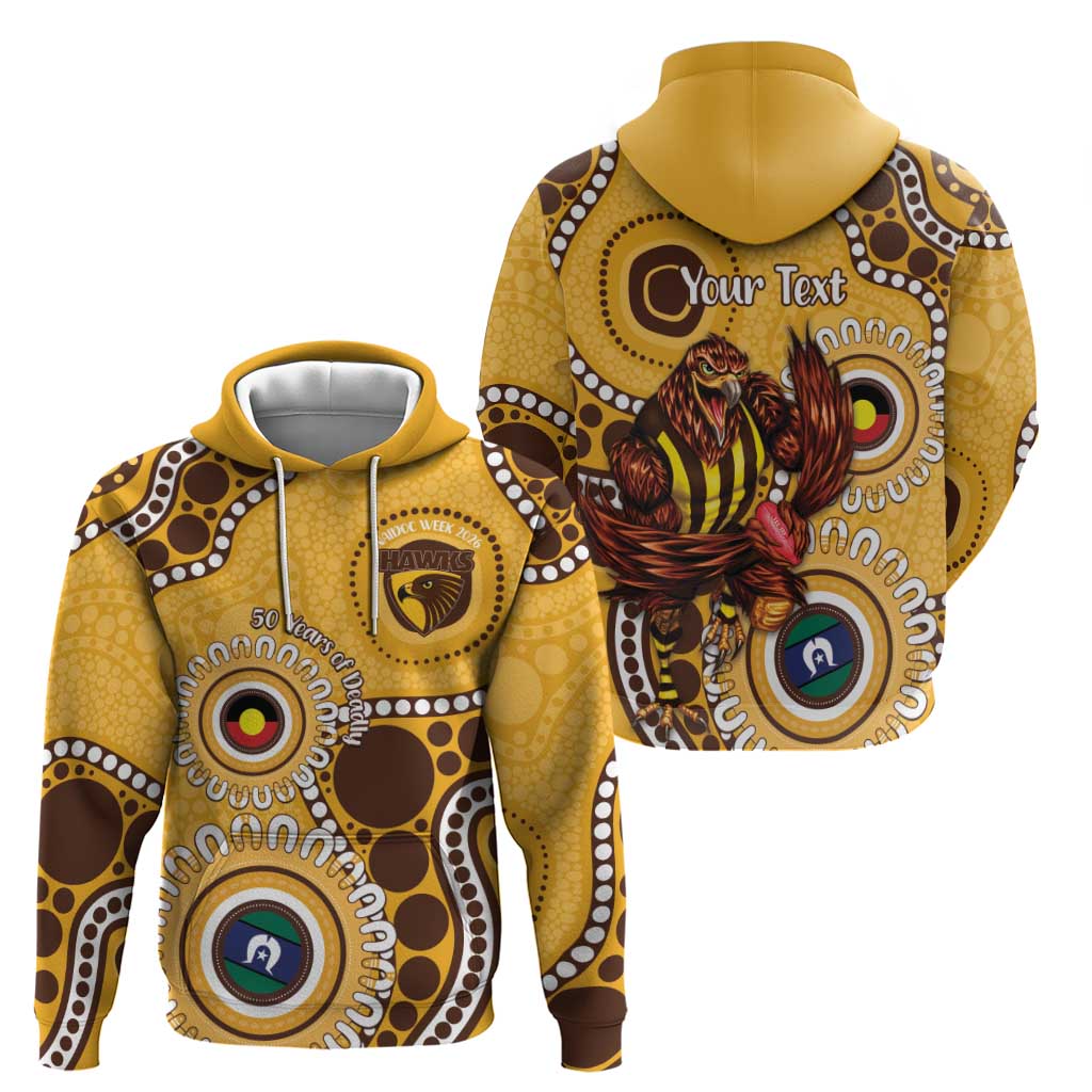 Hawthorn NAIDOC 2026 Personalised Zip Hoodie 50 Years of Deadly Aboriginal Art