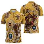 Hawthorn NAIDOC 2026 Personalised Zipper Polo Shirt 50 Years of Deadly Aboriginal Art