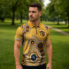 Hawthorn NAIDOC 2026 Personalised Zipper Polo Shirt 50 Years of Deadly Aboriginal Art