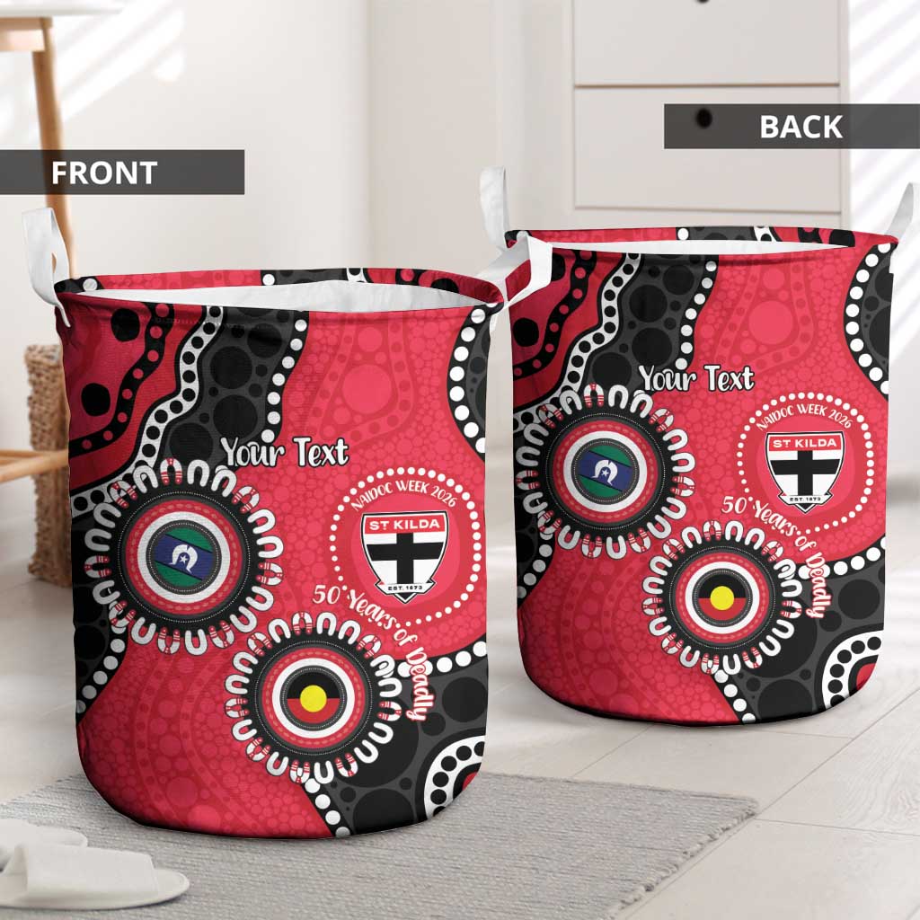 St Kilda NAIDOC 2026 Personalised Laundry Basket 50 Years of Deadly Aboriginal Art