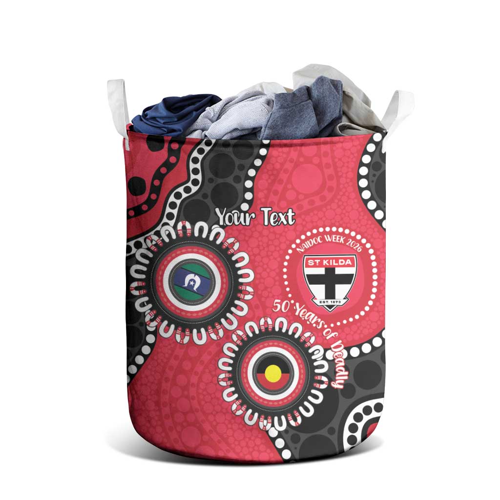 St Kilda NAIDOC 2026 Personalised Laundry Basket 50 Years of Deadly Aboriginal Art