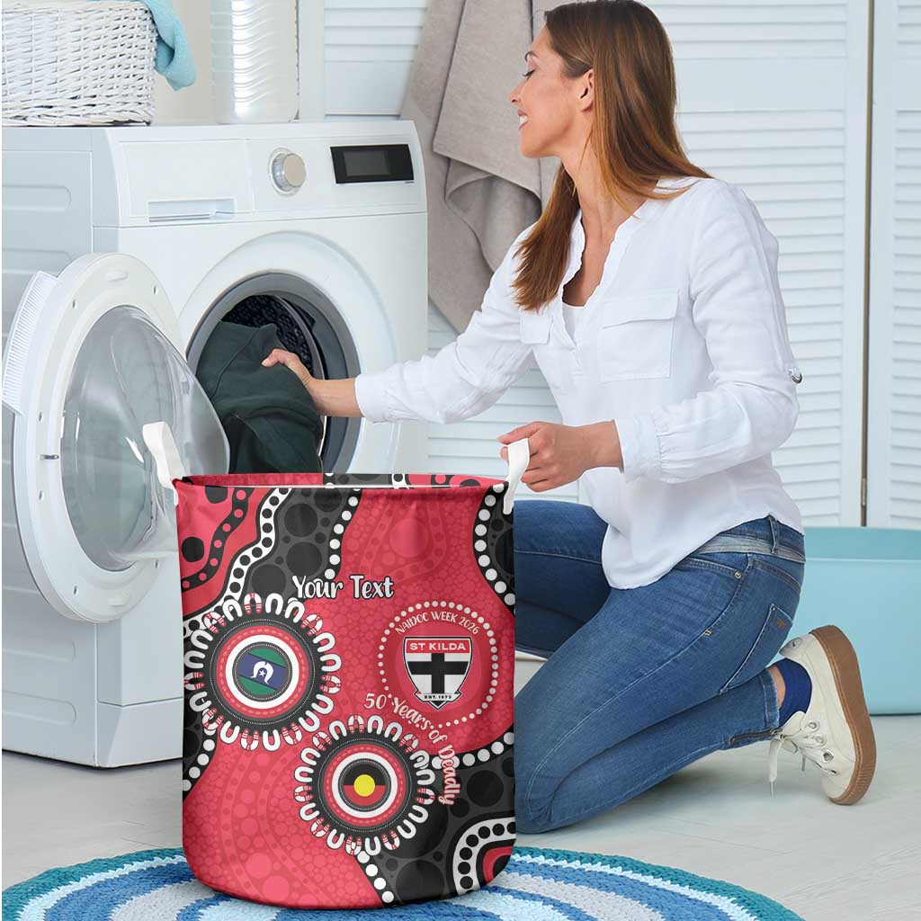 St Kilda NAIDOC 2026 Personalised Laundry Basket 50 Years of Deadly Aboriginal Art