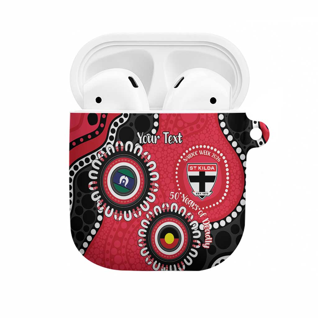 St Kilda NAIDOC 2026 Personalised AirPods Case 50 Years of Deadly Aboriginal Art