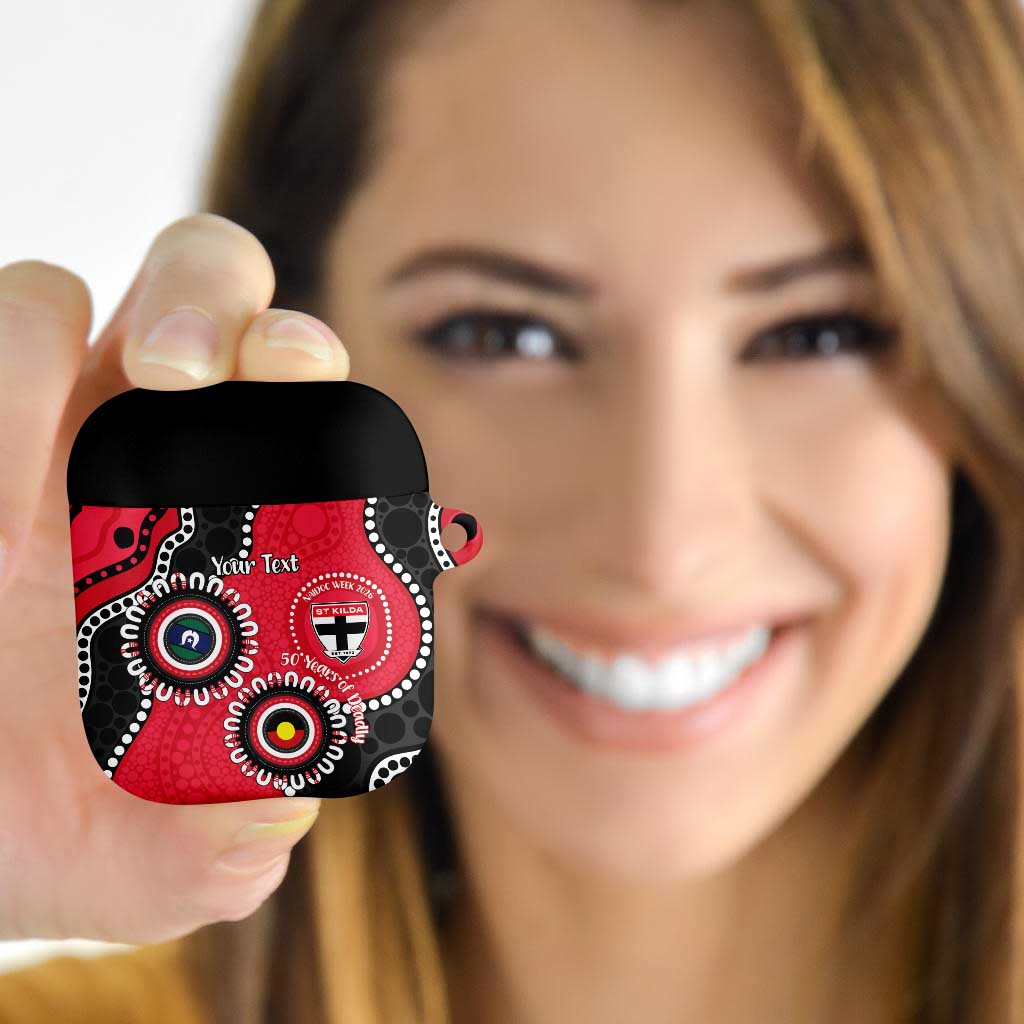 St Kilda NAIDOC 2026 Personalised AirPods Case 50 Years of Deadly Aboriginal Art