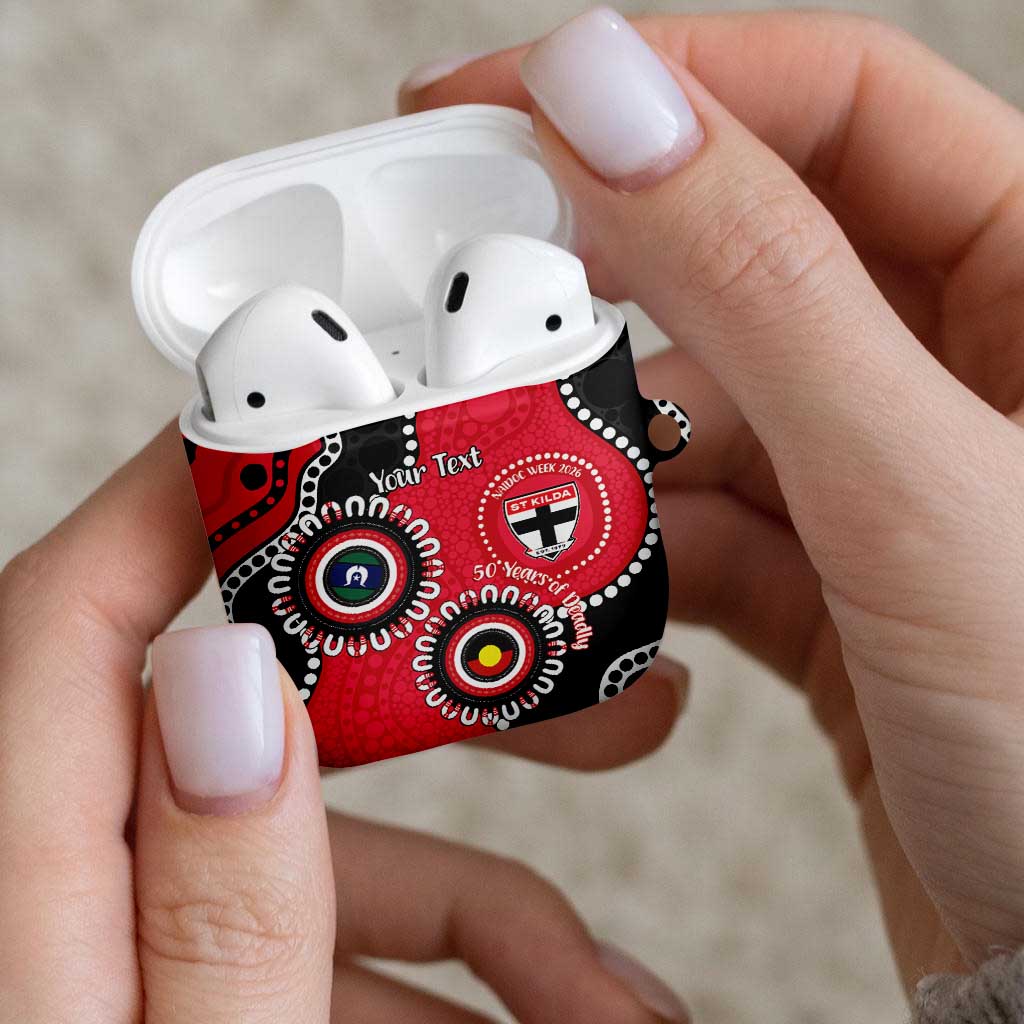 St Kilda NAIDOC 2026 Personalised AirPods Case 50 Years of Deadly Aboriginal Art