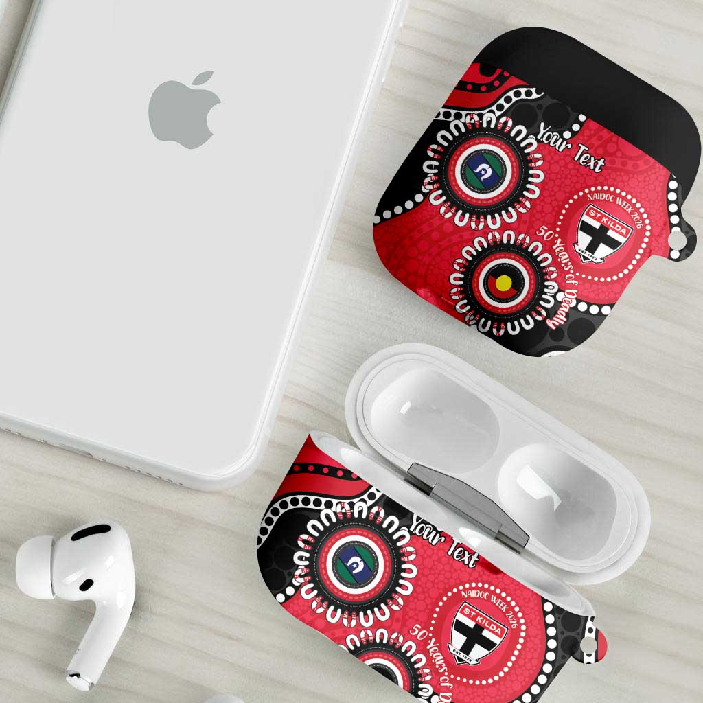 St Kilda NAIDOC 2026 Personalised AirPods Case 50 Years of Deadly Aboriginal Art