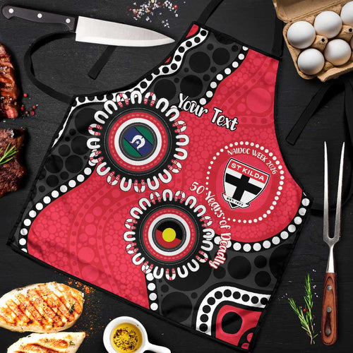 St Kilda NAIDOC 2026 Personalised Apron 50 Years of Deadly Aboriginal Art