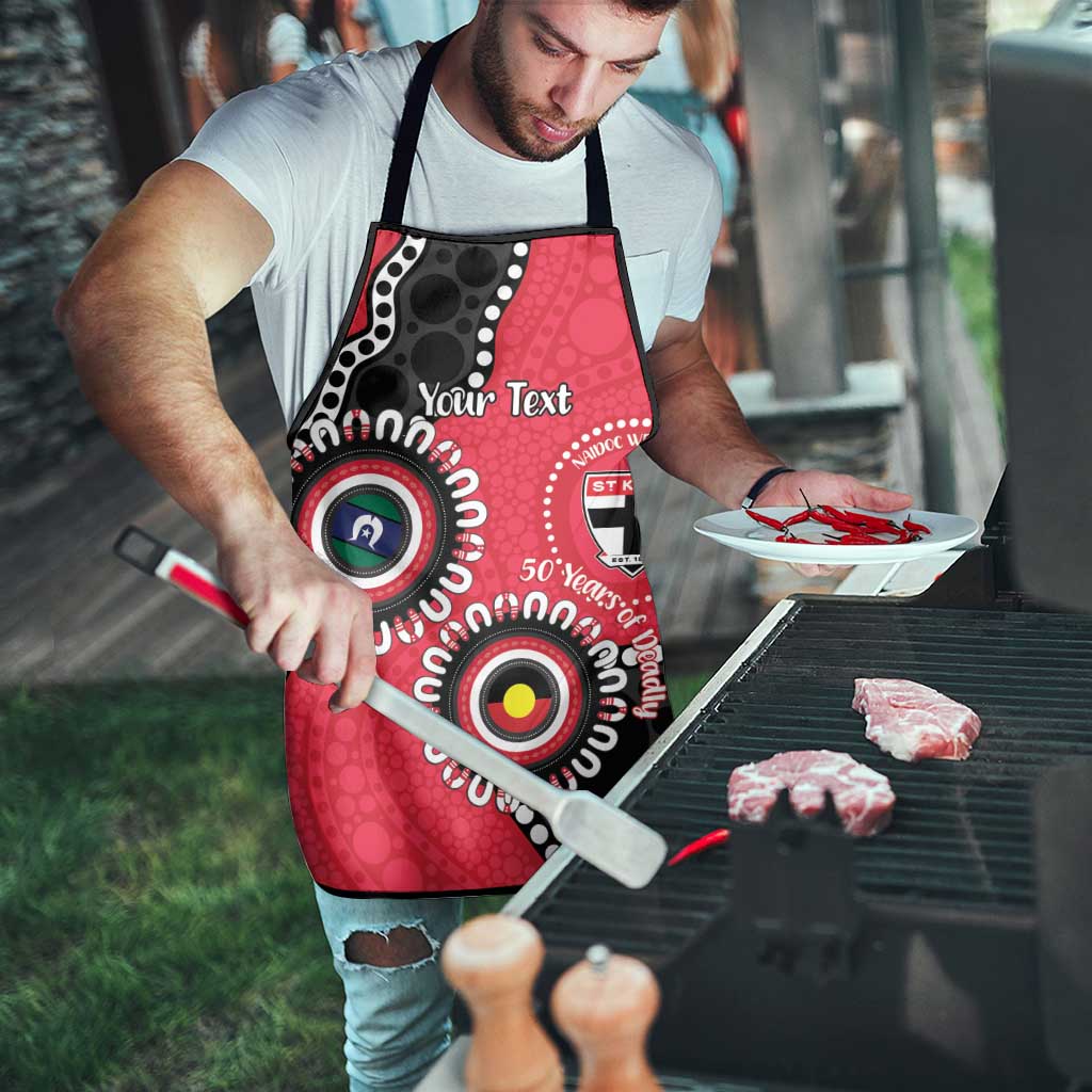 St Kilda NAIDOC 2026 Personalised Apron 50 Years of Deadly Aboriginal Art