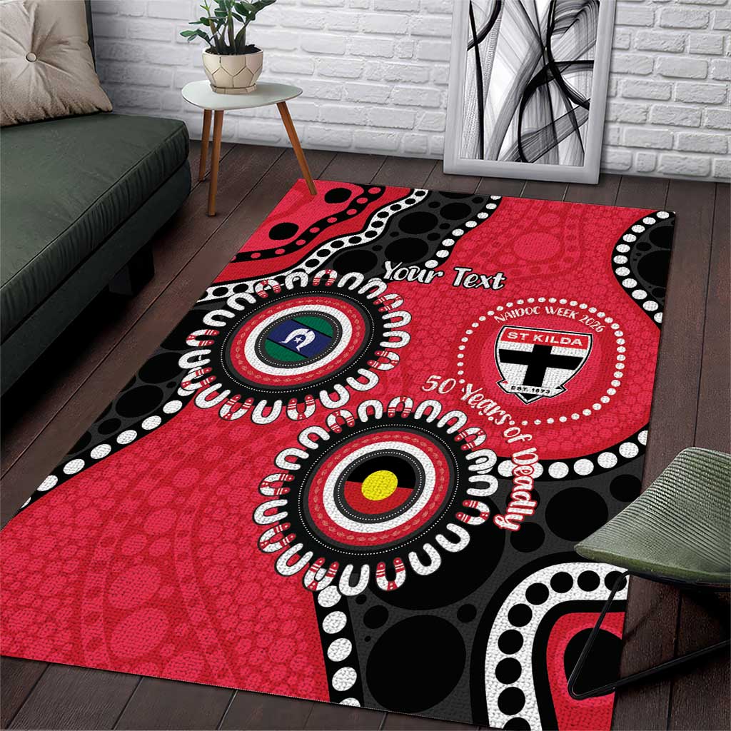 St Kilda NAIDOC 2026 Personalised Area Rug 50 Years of Deadly Aboriginal Art