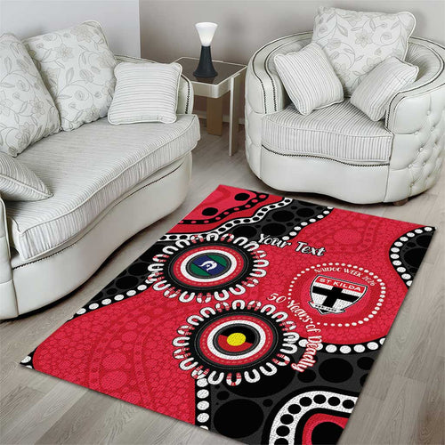 St Kilda NAIDOC 2026 Personalised Area Rug 50 Years of Deadly Aboriginal Art
