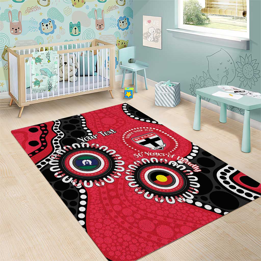 St Kilda NAIDOC 2026 Personalised Area Rug 50 Years of Deadly Aboriginal Art