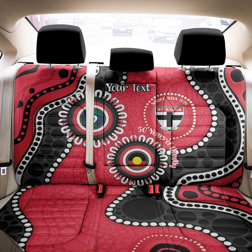 St Kilda NAIDOC 2026 Personalised Back Car Seat Cover 50 Years of Deadly Aboriginal Art
