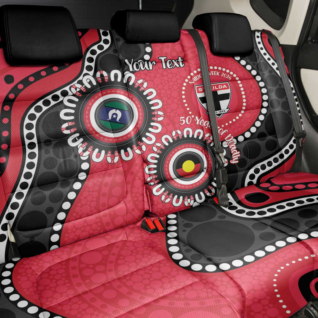 St Kilda NAIDOC 2026 Personalised Back Car Seat Cover 50 Years of Deadly Aboriginal Art
