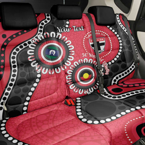 St Kilda NAIDOC 2026 Personalised Back Car Seat Cover 50 Years of Deadly Aboriginal Art