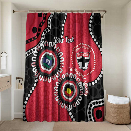 St Kilda NAIDOC 2026 Personalised Bathroom Set 50 Years of Deadly Aboriginal Art