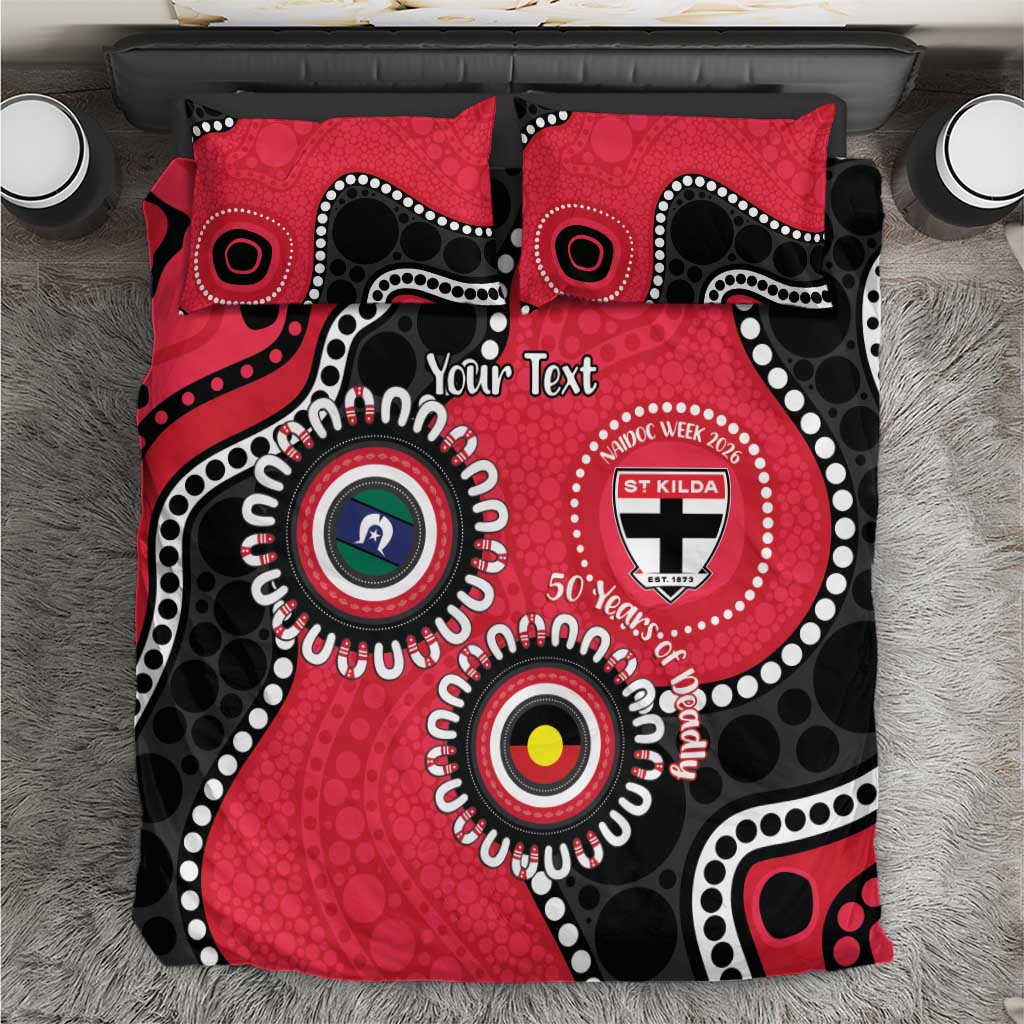 St Kilda NAIDOC 2026 Personalised Bedding Set 50 Years of Deadly Aboriginal Art