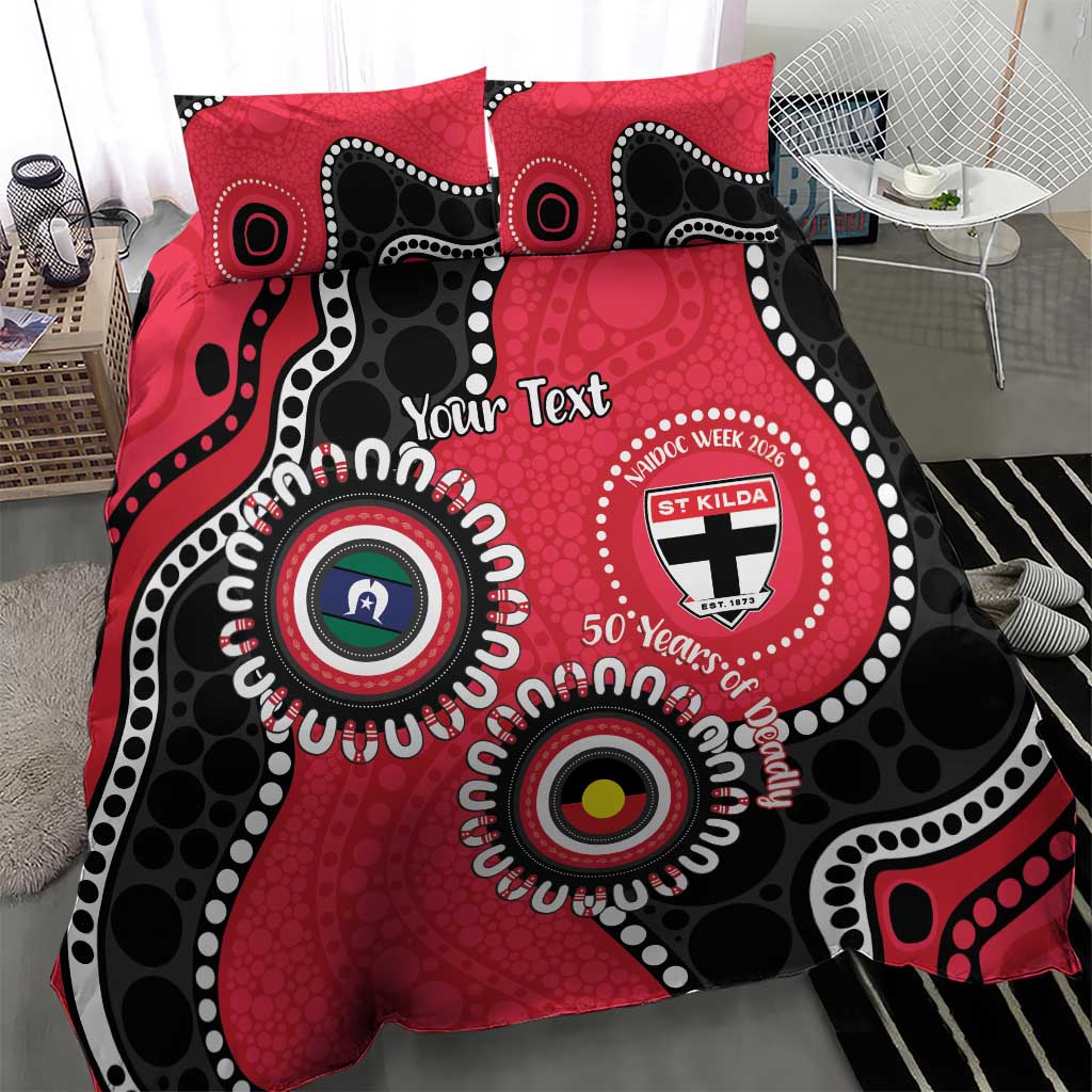 St Kilda NAIDOC 2026 Personalised Bedding Set 50 Years of Deadly Aboriginal Art