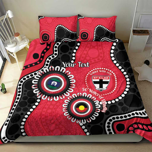 St Kilda NAIDOC 2026 Personalised Bedding Set 50 Years of Deadly Aboriginal Art