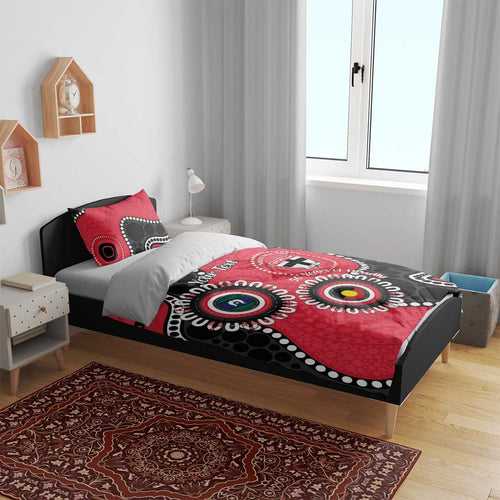 St Kilda NAIDOC 2026 Personalised Bedding Set 50 Years of Deadly Aboriginal Art