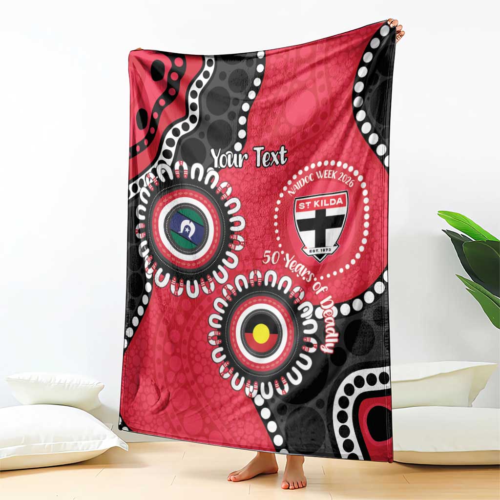 St Kilda NAIDOC 2026 Personalised Blanket 50 Years of Deadly Aboriginal Art