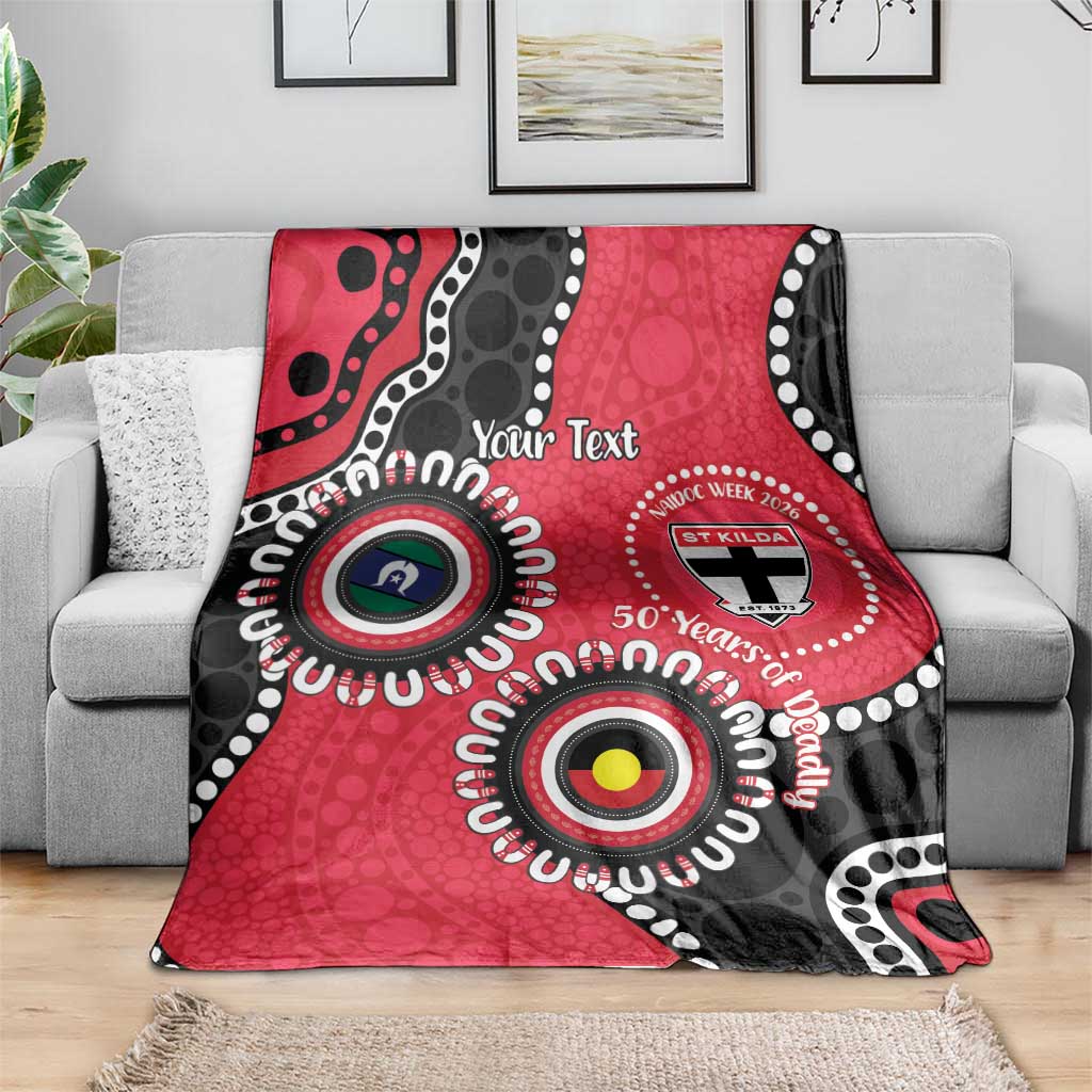 St Kilda NAIDOC 2026 Personalised Blanket 50 Years of Deadly Aboriginal Art