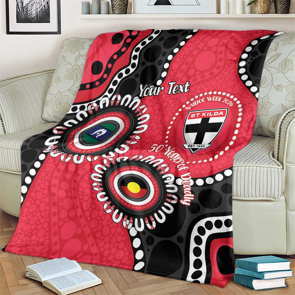 St Kilda NAIDOC 2026 Personalised Blanket 50 Years of Deadly Aboriginal Art