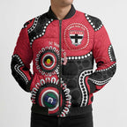 St Kilda NAIDOC 2026 Personalised Bomber Puffer Jacket 50 Years of Deadly Aboriginal Art