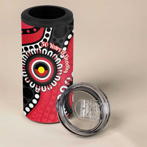 St Kilda NAIDOC 2026 Personalised 4 in 1 Can Cooler Tumbler 50 Years of Deadly Aboriginal Art