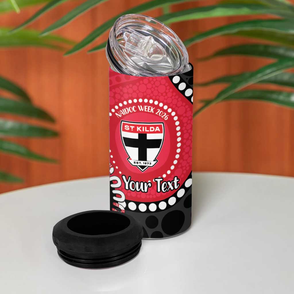 St Kilda NAIDOC 2026 Personalised 4 in 1 Can Cooler Tumbler 50 Years of Deadly Aboriginal Art