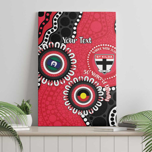 St Kilda NAIDOC 2026 Personalised Canvas Wall Art 50 Years of Deadly Aboriginal Art