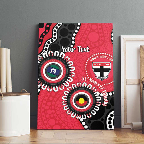 St Kilda NAIDOC 2026 Personalised Canvas Wall Art 50 Years of Deadly Aboriginal Art