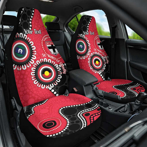 St Kilda NAIDOC 2026 Personalised Car Seat Cover 50 Years of Deadly Aboriginal Art