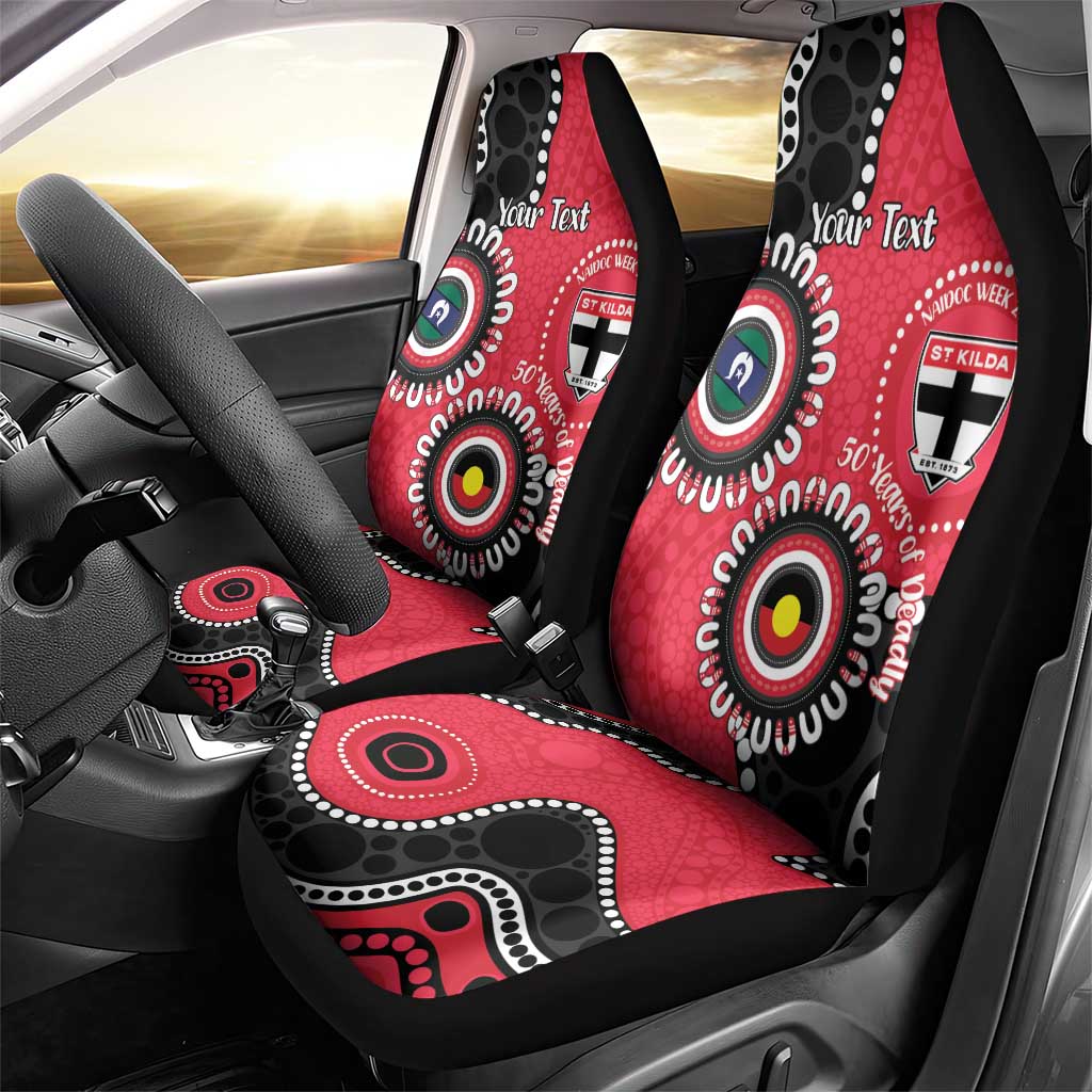St Kilda NAIDOC 2026 Personalised Car Seat Cover 50 Years of Deadly Aboriginal Art