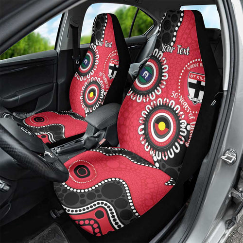 St Kilda NAIDOC 2026 Personalised Car Seat Cover 50 Years of Deadly Aboriginal Art