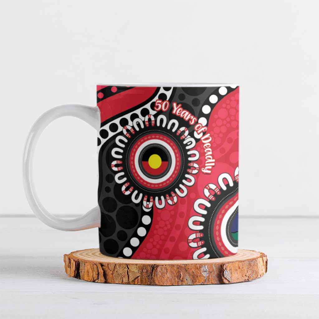St Kilda NAIDOC 2026 Personalised Ceramic Mug 50 Years of Deadly Aboriginal Art