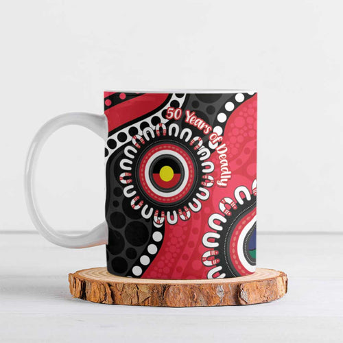 St Kilda NAIDOC 2026 Personalised Ceramic Mug 50 Years of Deadly Aboriginal Art